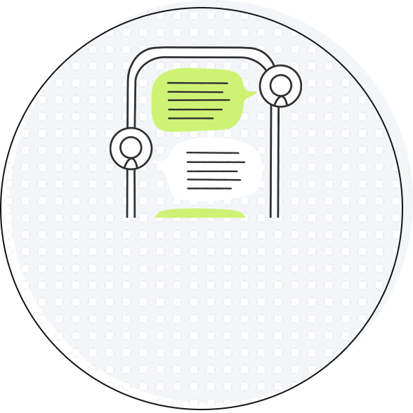 メッセージのやり取りのイラスト