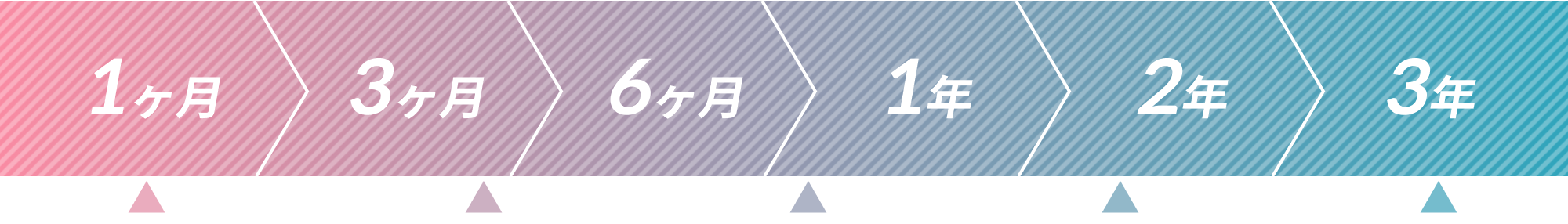 1ヶ月 3ヶ月 6ヶ月 1年 2年 3年